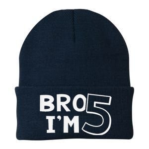 5th Birthday Boy Bro I’M 5 Year Old Five Fifth Party Knit Cap Winter Beanie