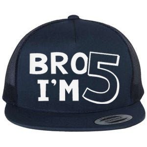 5th Birthday Boy Bro I’M 5 Year Old Five Fifth Party Flat Bill Trucker Hat