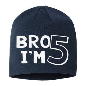 5th Birthday Boy Bro I’M 5 Year Old Five Fifth Party Sustainable Beanie