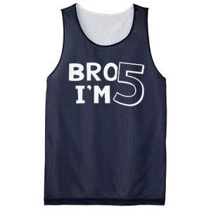 5th Birthday Boy Bro I’M 5 Year Old Five Fifth Party Mesh Reversible Basketball Jersey Tank