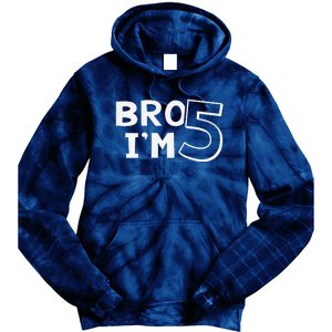 5th Birthday Boy Bro I’M 5 Year Old Five Fifth Party Tie Dye Hoodie