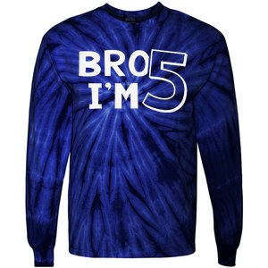 5th Birthday Boy Bro I’M 5 Year Old Five Fifth Party Tie-Dye Long Sleeve Shirt