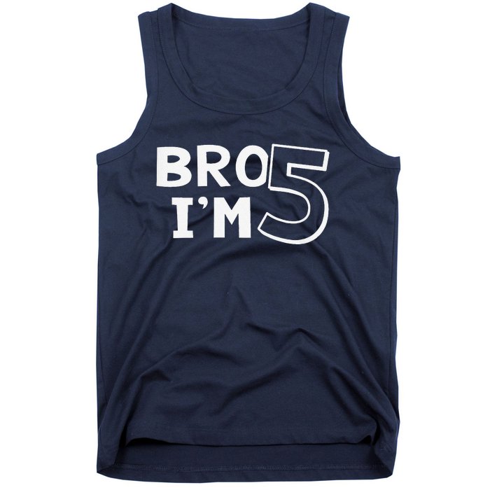 5th Birthday Boy Bro I’M 5 Year Old Five Fifth Party Tank Top