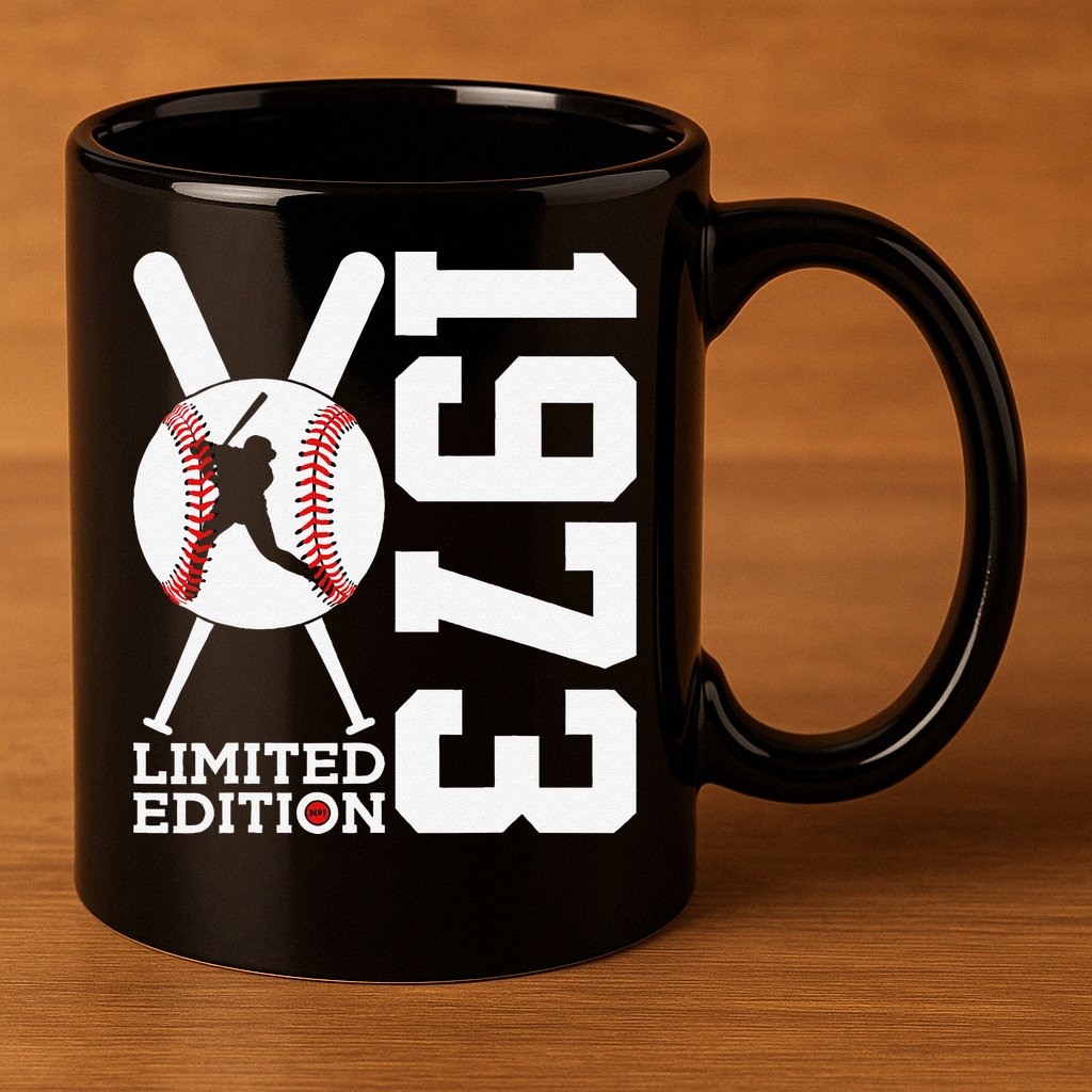 50th Birthday Baseball Limited Edition 1973 11oz C Handle Ceramic Mug
