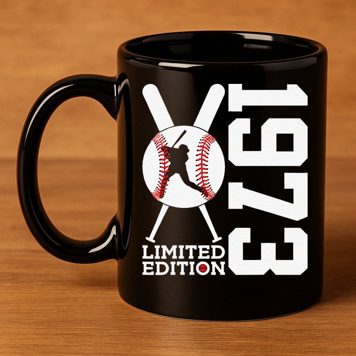 50th Birthday Baseball Limited Edition 1973 11oz C Handle Ceramic Mug