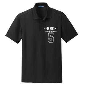 5th Birthday Boy Bro I’m 5 Year Old Fifth Birthday Party Dry Zone Grid Polo