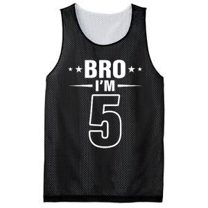 5th Birthday Boy Bro I’m 5 Year Old Fifth Birthday Party Mesh Reversible Basketball Jersey Tank