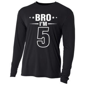 5th Birthday Boy Bro I’m 5 Year Old Fifth Birthday Party Cooling Performance Long Sleeve Crew