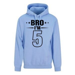 5th Birthday Boy Bro I’m 5 Year Old Fifth Birthday Party Unisex Surf Hoodie