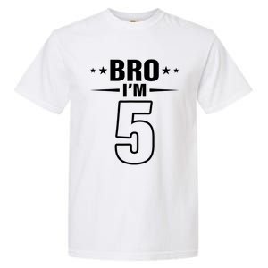 5th Birthday Boy Bro I’m 5 Year Old Fifth Birthday Party Garment-Dyed Heavyweight T-Shirt