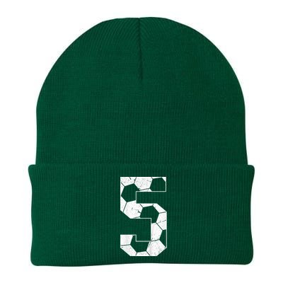 5th Birthday Boy Soccer Player Football 5 Years Old Knit Cap Winter Beanie