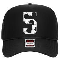 5th Birthday Boy Soccer Player Football 5 Years Old High Crown Mesh Back Trucker Hat