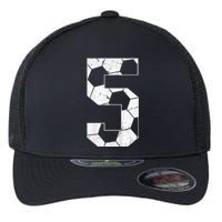 5th Birthday Boy Soccer Player Football 5 Years Old Flexfit Unipanel Trucker Cap