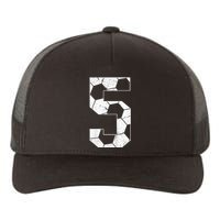 5th Birthday Boy Soccer Player Football 5 Years Old Yupoong Adult 5-Panel Trucker Hat