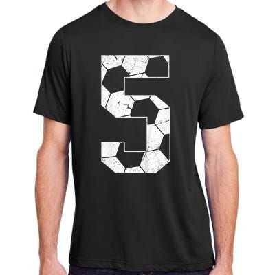 5th Birthday Boy Soccer Player Football 5 Years Old Adult ChromaSoft Performance T-Shirt