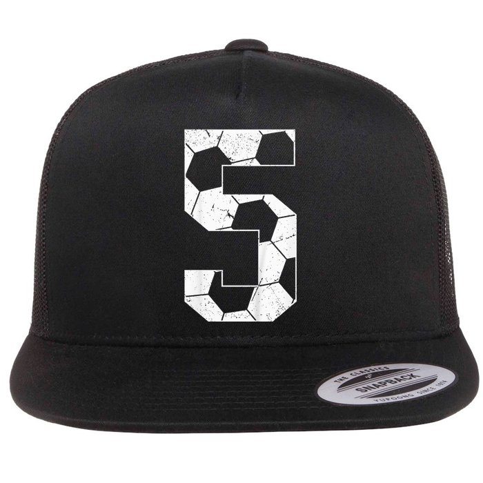 5th Birthday Boy Soccer Player Football 5 Years Old Flat Bill Trucker Hat