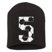 5th Birthday Boy Soccer Player Football 5 Years Old Short Acrylic Beanie