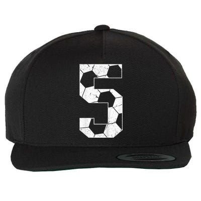 5th Birthday Boy Soccer Player Football 5 Years Old Wool Snapback Cap