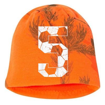 5th Birthday Boy Soccer Player Football 5 Years Old Kati - Camo Knit Beanie