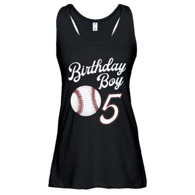 5th Birthday Baseball Big Number Five 5 Year Old Boy Girl Ladies Essential Flowy Tank