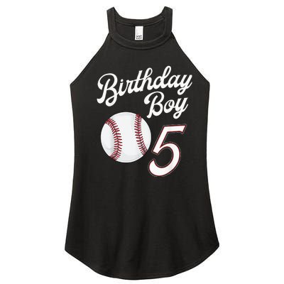 5th Birthday Baseball Big Number Five 5 Year Old Boy Girl Women’s Perfect Tri Rocker Tank