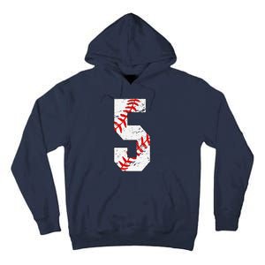 5th Birthday Baseball Big Number Five 5 Year Old Funny Gift Tall Hoodie