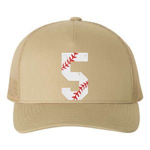 5th Birthday Baseball Big Number Five 5 Year Old Gift Yupoong Adult 5-Panel Trucker Hat