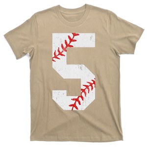 5th Birthday Baseball Big Number Five 5 Year Old Gift T-Shirt