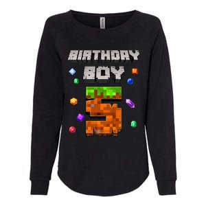 5th Birthday Boy 5 Video Gamer Pixel Number Five Bday Party Womens California Wash Sweatshirt