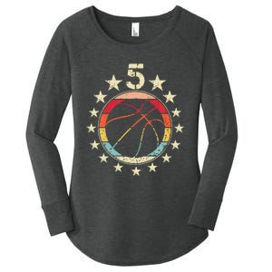 5th Birthday Basketball Fifth 5 Year Old Birthday Women's Perfect Tri Tunic Long Sleeve Shirt