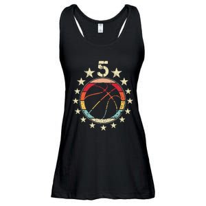 5th Birthday Basketball Fifth 5 Year Old Birthday Ladies Essential Flowy Tank