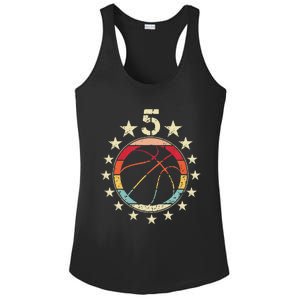 5th Birthday Basketball Fifth 5 Year Old Birthday Ladies PosiCharge Competitor Racerback Tank