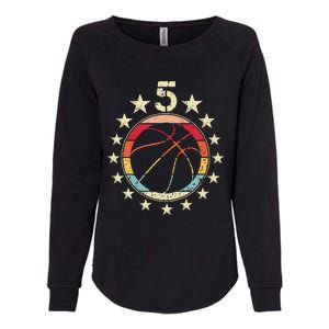 5th Birthday Basketball Fifth 5 Year Old Birthday Womens California Wash Sweatshirt