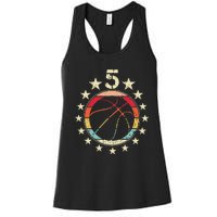 5th Birthday Basketball Fifth 5 Year Old Birthday Women's Racerback Tank