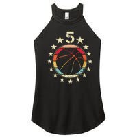 5th Birthday Basketball Fifth 5 Year Old Birthday Women's Perfect Tri Rocker Tank