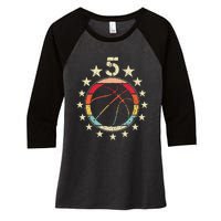 5th Birthday Basketball Fifth 5 Year Old Birthday Women's Tri-Blend 3/4-Sleeve Raglan Shirt