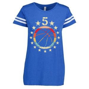 5th Birthday Basketball Fifth 5 Year Old Birthday Enza Ladies Jersey Football T-Shirt