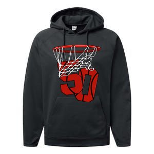 50th Basketball Birthday Basketball And Streetball Gift Performance Fleece Hoodie