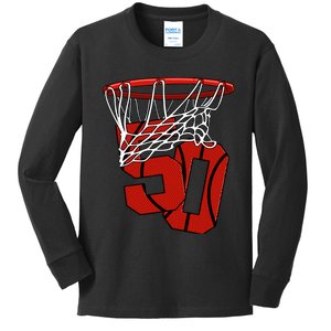 50th Basketball Birthday Basketball And Streetball Gift Kids Long Sleeve Shirt