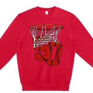 50th Basketball Birthday Basketball And Streetball Gift Premium Crewneck Sweatshirt