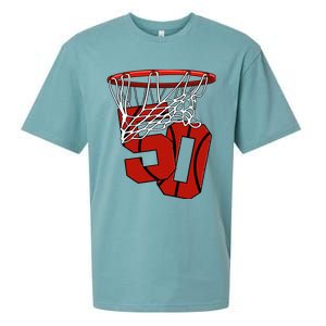 50th Basketball Birthday Basketball And Streetball Gift Sueded Cloud Jersey T-Shirt