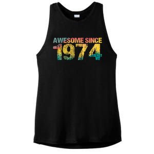 50th Birthday Born 1974 Gift Awesome Since 1974 Ladies PosiCharge Tri-Blend Wicking Tank