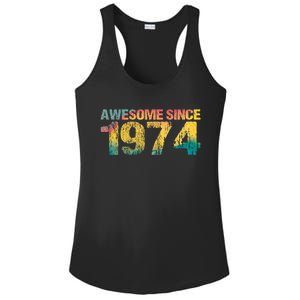 50th Birthday Born 1974 Gift Awesome Since 1974 Ladies PosiCharge Competitor Racerback Tank