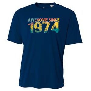 50th Birthday Born 1974 Gift Awesome Since 1974 Cooling Performance Crew T-Shirt