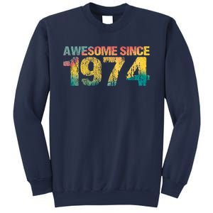 50th Birthday Born 1974 Gift Awesome Since 1974 Sweatshirt