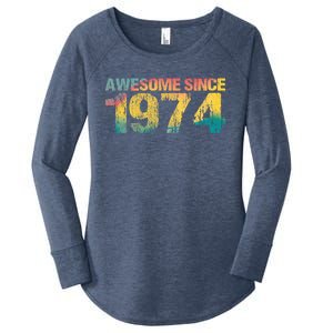 50th Birthday Born 1974 Gift Awesome Since 1974 Women's Perfect Tri Tunic Long Sleeve Shirt