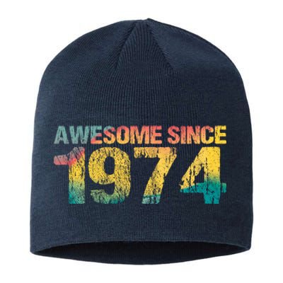 50th Birthday Born 1974 Gift Awesome Since 1974 Sustainable Beanie