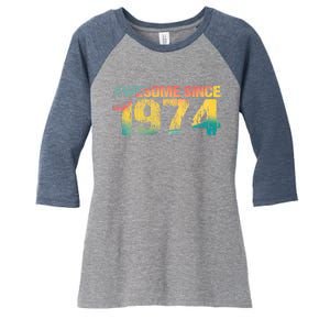 50th Birthday Born 1974 Gift Awesome Since 1974 Women's Tri-Blend 3/4-Sleeve Raglan Shirt