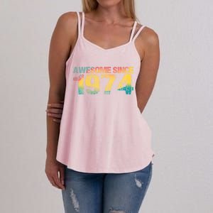 50th Birthday Born 1974 Gift Awesome Since 1974 Women's Strappy Tank