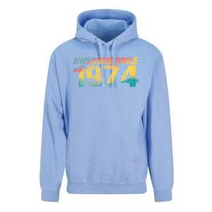 50th Birthday Born 1974 Gift Awesome Since 1974 Unisex Surf Hoodie